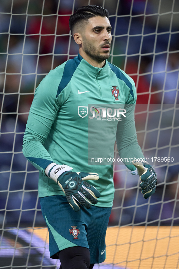 Rui Silva of Portugal warms up before the UEFA Nations League 2024/25 League A Group A1 match between Portugal and Poland at Estadio Do Drag...