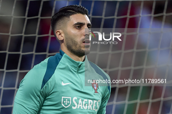 Rui Silva of Portugal looks on during the warm-up prior to the UEFA Nations League 2024/25 League A Group A1 match between Portugal and Pola...