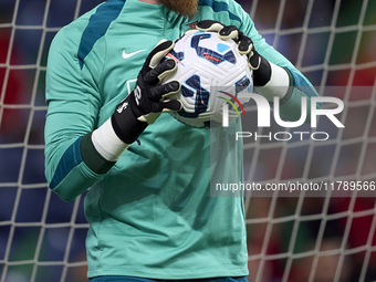 Jose Sa of Portugal reacts during the warm-up prior to the UEFA Nations League 2024/25 League A Group A1 match between Portugal and Poland a...