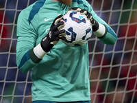 Jose Sa of Portugal reacts during the warm-up prior to the UEFA Nations League 2024/25 League A Group A1 match between Portugal and Poland a...