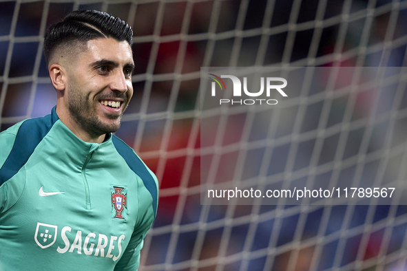 Rui Silva of Portugal looks on during the warm-up prior to the UEFA Nations League 2024/25 League A Group A1 match between Portugal and Pola...