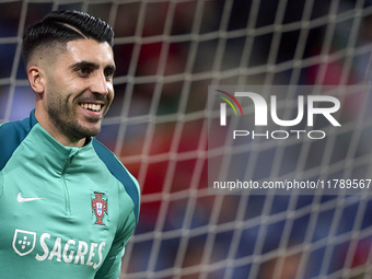 Rui Silva of Portugal looks on during the warm-up prior to the UEFA Nations League 2024/25 League A Group A1 match between Portugal and Pola...