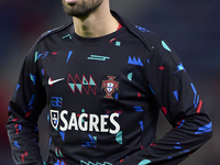 Bernardo Silva of Portugal looks on during the warm-up prior to the UEFA Nations League 2024/25 League A Group A1 match between Portugal and...