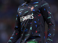 Nuno Tavares of Portugal looks on during the warm-up prior to the UEFA Nations League 2024/25 League A Group A1 match between Portugal and P...