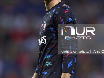 Francisco Trincao of Portugal looks on during the warm-up prior to the UEFA Nations League 2024/25 League A Group A1 match between Portugal...