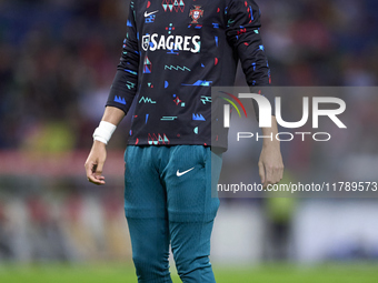 Francisco Trincao of Portugal looks on during the warm-up prior to the UEFA Nations League 2024/25 League A Group A1 match between Portugal...