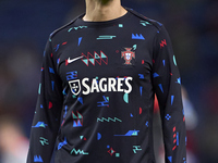 Tomas Araujo of Portugal looks on during the warm-up prior to the UEFA Nations League 2024/25 League A Group A1 match between Portugal and P...