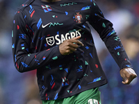 Rafael Leao of Portugal warms up before the UEFA Nations League 2024/25 League A Group A1 match between Portugal and Poland at Estadio Do Dr...