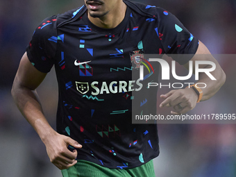 Renato Veiga of Portugal warms up before the UEFA Nations League 2024/25 League A Group A1 match between Portugal and Poland at Estadio Do D...