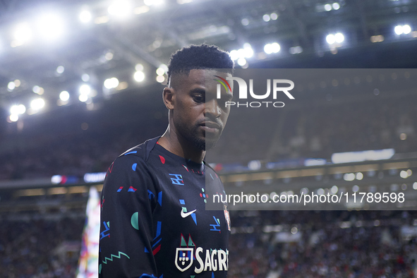 Nelson Semedo of Portugal looks on before the UEFA Nations League 2024/25 League A Group A1 match between Portugal and Poland at Estadio Do...