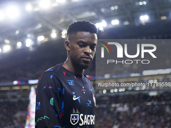 Nelson Semedo of Portugal looks on before the UEFA Nations League 2024/25 League A Group A1 match between Portugal and Poland at Estadio Do...