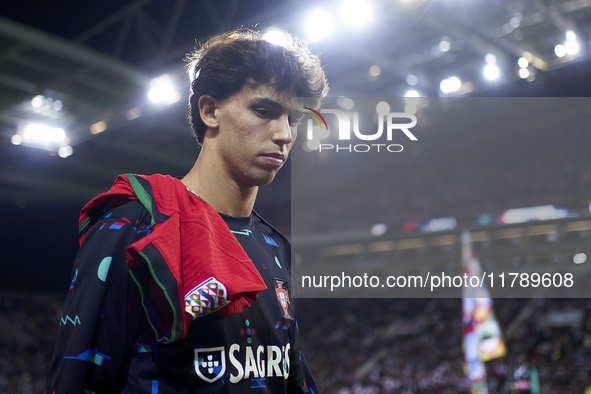 Joao Felix of Portugal looks on before the UEFA Nations League 2024/25 League A Group A1 match between Portugal and Poland at Estadio Do Dra...