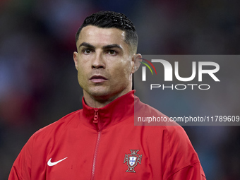 Cristiano Ronaldo of Portugal looks on before the UEFA Nations League 2024/25 League A Group A1 match between Portugal and Poland at Estadio...