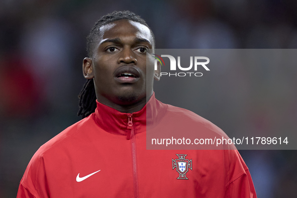 Rafael Leao of Portugal looks on before the UEFA Nations League 2024/25 League A Group A1 match between Portugal and Poland at Estadio Do Dr...