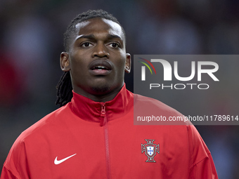 Rafael Leao of Portugal looks on before the UEFA Nations League 2024/25 League A Group A1 match between Portugal and Poland at Estadio Do Dr...