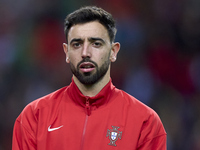 Bruno Fernandes of Portugal looks on before the UEFA Nations League 2024/25 League A Group A1 match between Portugal and Poland at Estadio D...