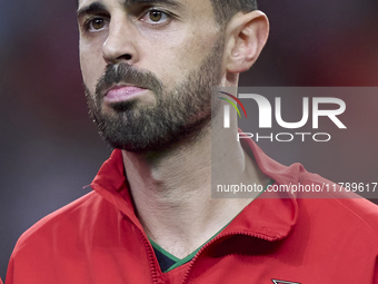 Bernardo Silva of Portugal looks on before the UEFA Nations League 2024/25 League A Group A1 match between Portugal and Poland at Estadio Do...