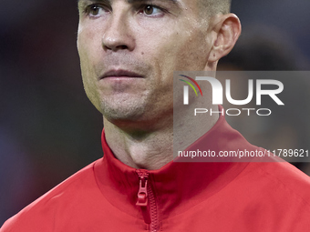 Cristiano Ronaldo of Portugal looks on before the UEFA Nations League 2024/25 League A Group A1 match between Portugal and Poland at Estadio...