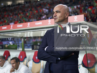 Roberto Martinez, Head Coach of Portugal, looks on before the UEFA Nations League 2024/25 League A Group A1 match between Portugal and Polan...