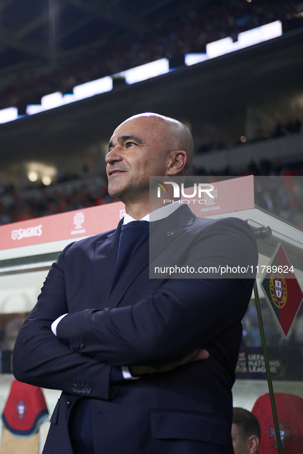 Roberto Martinez, Head Coach of Portugal, looks on before the UEFA Nations League 2024/25 League A Group A1 match between Portugal and Polan...