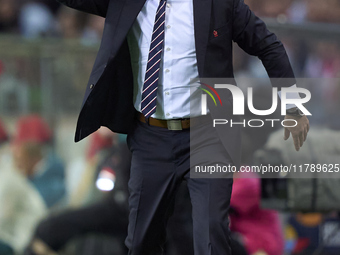 Michal Probierz, Head Coach of Poland, reacts during the UEFA Nations League 2024/25 League A Group A1 match between Portugal and Poland at...