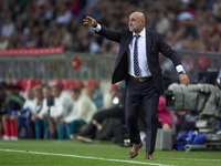 Michal Probierz, Head Coach of Poland, reacts during the UEFA Nations League 2024/25 League A Group A1 match between Portugal and Poland at...