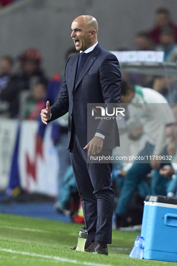 Roberto Martinez, Head Coach of Portugal, reacts during the UEFA Nations League 2024/25 League A Group A1 match between Portugal and Poland...