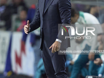 Roberto Martinez, Head Coach of Portugal, reacts during the UEFA Nations League 2024/25 League A Group A1 match between Portugal and Poland...