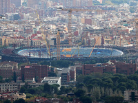 Seats start to be placed in the stands of Spotify Camp Nou in Barcelona, Spain, on November 8, 2024. (