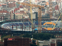 Seats start to be placed in the stands of Spotify Camp Nou in Barcelona, Spain, on November 18, 2024. (