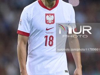 Bartosz Bereszynski of Poland looks on during the UEFA Nations League 2024/25 League A Group A1 match between Portugal and Poland at Estadio...