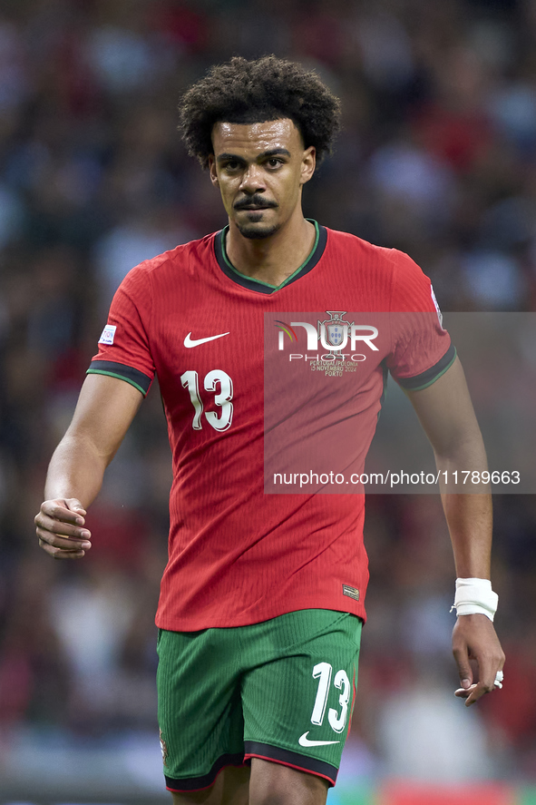 Renato Veiga of Portugal looks on during the UEFA Nations League 2024/25 League A Group A1 match between Portugal and Poland at Estadio Do D...