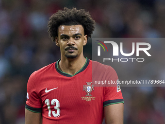 Renato Veiga of Portugal looks on during the UEFA Nations League 2024/25 League A Group A1 match between Portugal and Poland at Estadio Do D...