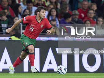 Joao Neves of Portugal plays during the UEFA Nations League 2024/25 League A Group A1 match between Portugal and Poland at Estadio Do Dragao...