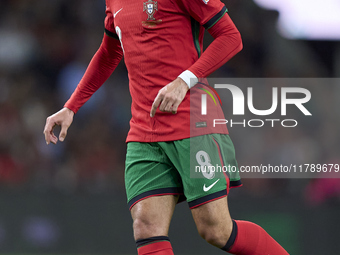 Bruno Fernandes of Portugal is in action during the UEFA Nations League 2024/25 League A Group A1 match between Portugal and Poland at Estad...