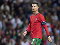 Cristiano Ronaldo of Portugal looks on during the UEFA Nations League 2024/25 League A Group A1 match between Portugal and Poland at Estadio...