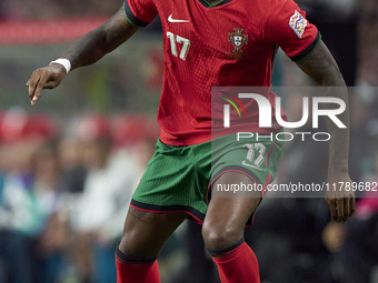 Rafael Leao of Portugal is in action during the UEFA Nations League 2024/25 League A Group A1 match between Portugal and Poland at Estadio D...