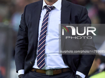 Michal Probierz, Head Coach of Poland, reacts during the UEFA Nations League 2024/25 League A Group A1 match between Portugal and Poland at...