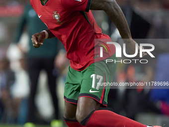 Rafael Leao of Portugal is in action during the UEFA Nations League 2024/25 League A Group A1 match between Portugal and Poland at Estadio D...