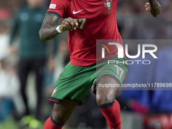 Rafael Leao of Portugal is in action during the UEFA Nations League 2024/25 League A Group A1 match between Portugal and Poland at Estadio D...