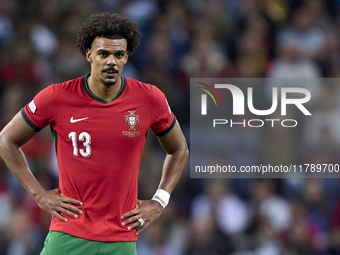 Renato Veiga of Portugal reacts during the UEFA Nations League 2024/25 League A Group A1 match between Portugal and Poland at Estadio Do Dra...