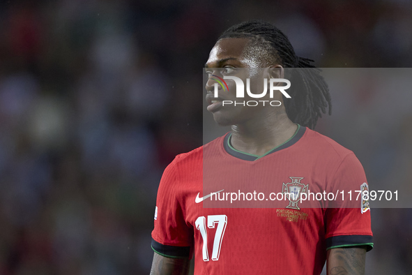 Rafael Leao of Portugal looks on during the UEFA Nations League 2024/25 League A Group A1 match between Portugal and Poland at Estadio Do Dr...