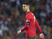 Cristiano Ronaldo of Portugal looks on during the UEFA Nations League 2024/25 League A Group A1 match between Portugal and Poland at Estadio...