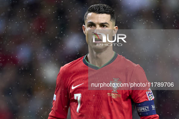 Cristiano Ronaldo of Portugal looks on during the UEFA Nations League 2024/25 League A Group A1 match between Portugal and Poland at Estadio...