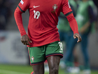 Nuno Mendes of Portugal is in action during the UEFA Nations League 2024/25 League A Group A1 match between Portugal and Poland at Estadio D...