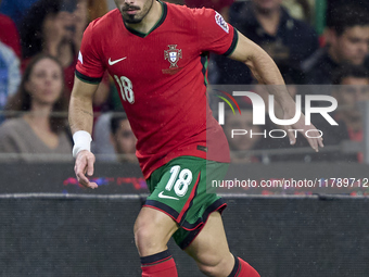 Pedro Neto of Portugal is in action during the UEFA Nations League 2024/25 League A Group A1 match between Portugal and Poland at Estadio Do...