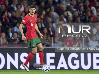 Antonio Silva of Portugal is in action during the UEFA Nations League 2024/25 League A Group A1 match between Portugal and Poland at Estadio...