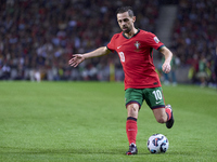 Bernardo Silva of Portugal is in action during the UEFA Nations League 2024/25 League A Group A1 match between Portugal and Poland at Estadi...