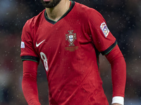 Bruno Fernandes of Portugal looks on during the UEFA Nations League 2024/25 League A Group A1 match between Portugal and Poland at Estadio D...