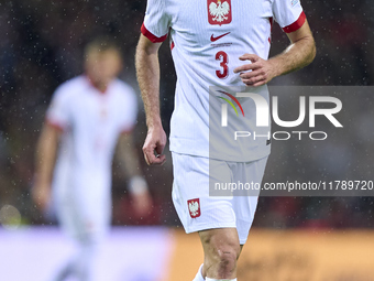 Taras Romanczuk of Poland reacts during the UEFA Nations League 2024/25 League A Group A1 match between Portugal and Poland at Estadio Do Dr...